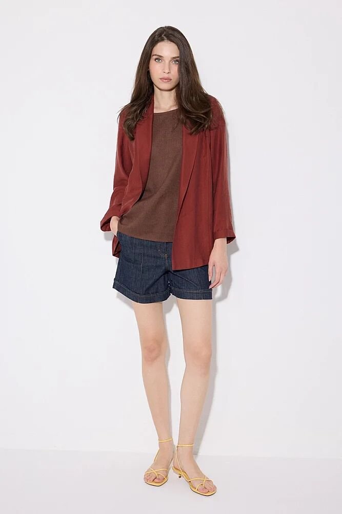 Rahat Kesim Tencel Ceket - Kiremit - Gusto (1)