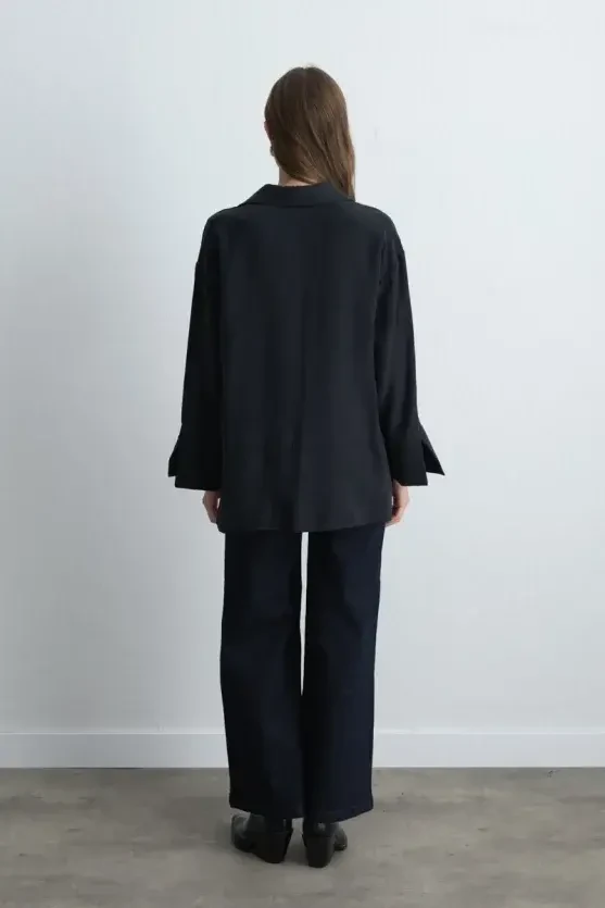 Relaxed Fit Modal Shirt - Black - Gusto