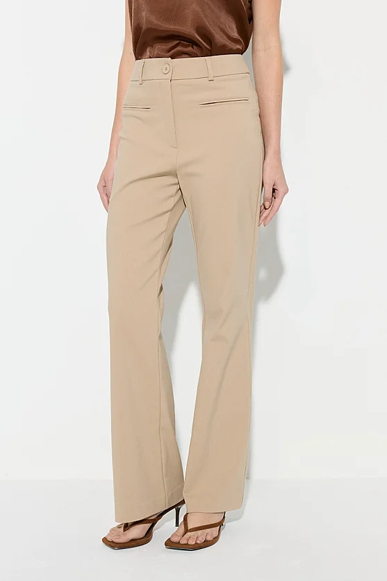 Sihirli Flare Pantolon - Bej - Gusto