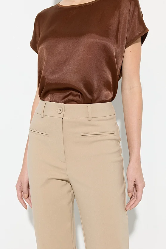 Sihirli Flare Pantolon - Bej - Gusto