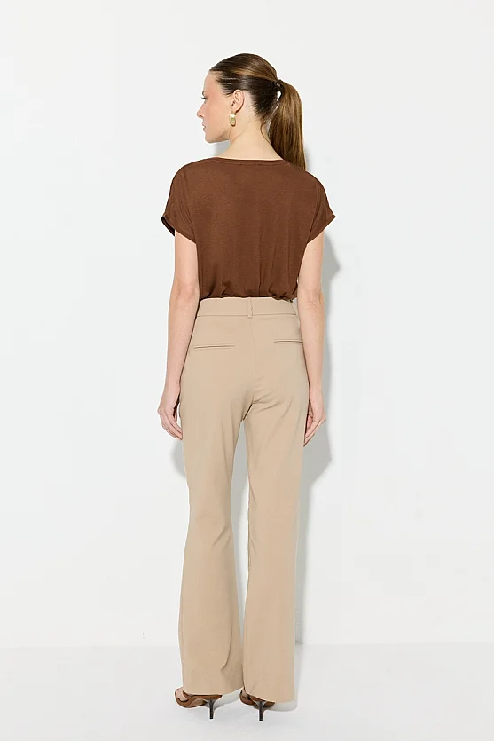 Sihirli Flare Pantolon - Bej - Gusto