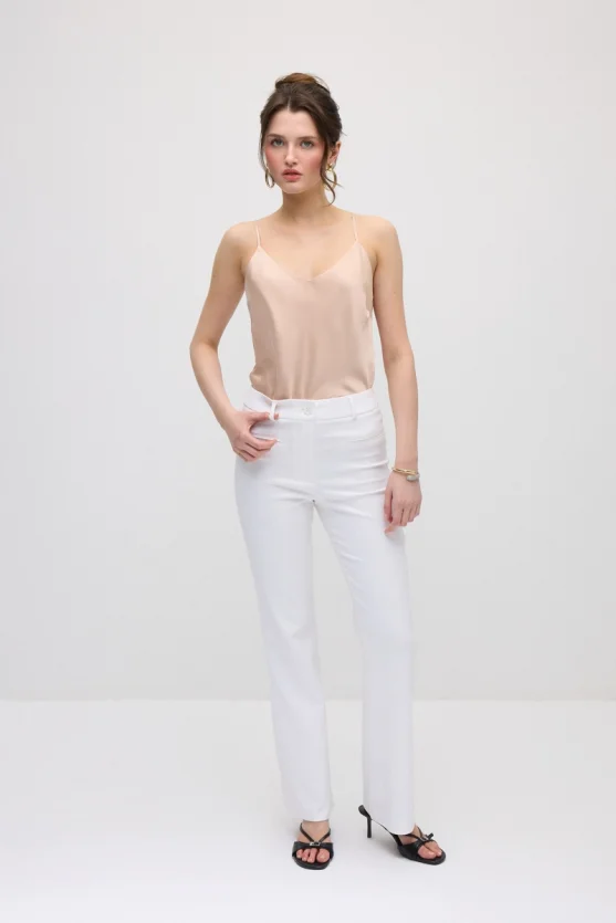 Sihirli Flare Pantolon - Beyaz - Gusto