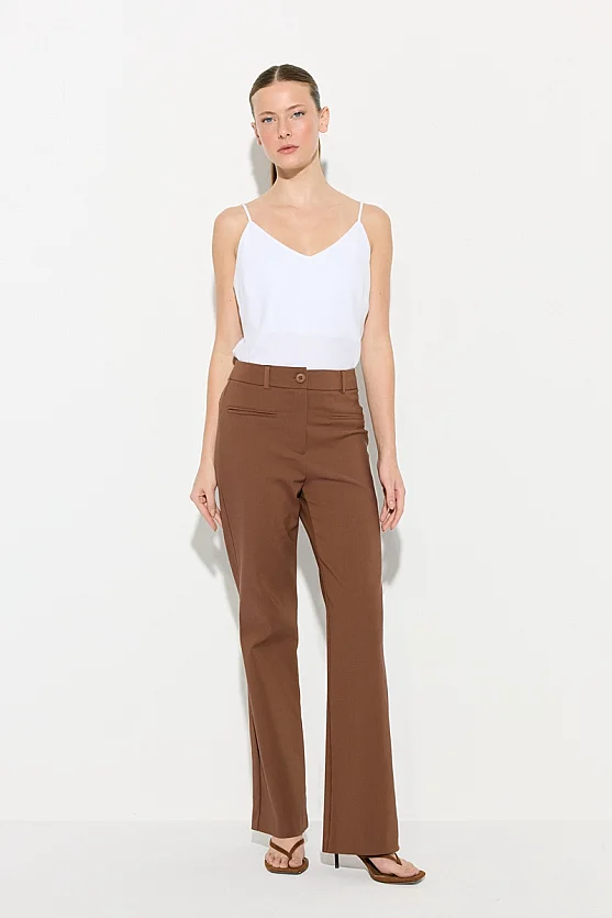 Sihirli Flare Pantolon - Kahverengi - Gusto
