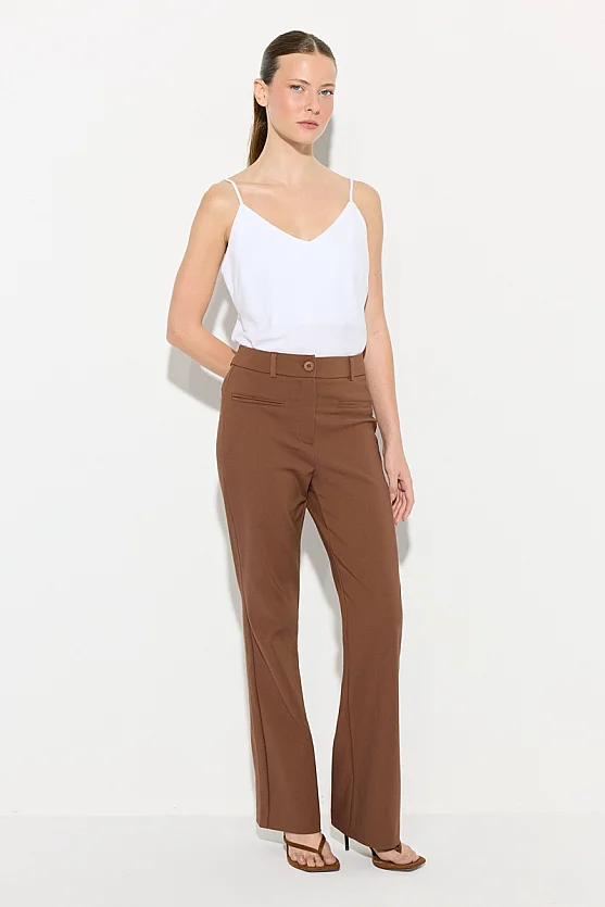 Sihirli Flare Pantolon - Kahverengi - Gusto