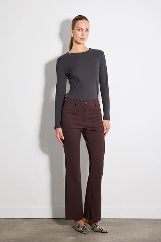 Sihirli Flare Pantolon - Kahverengi - Gusto