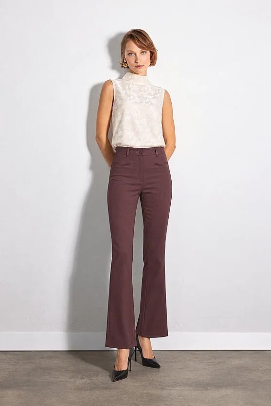 Sihirli Flare Pantolon - Mürdüm - Gusto