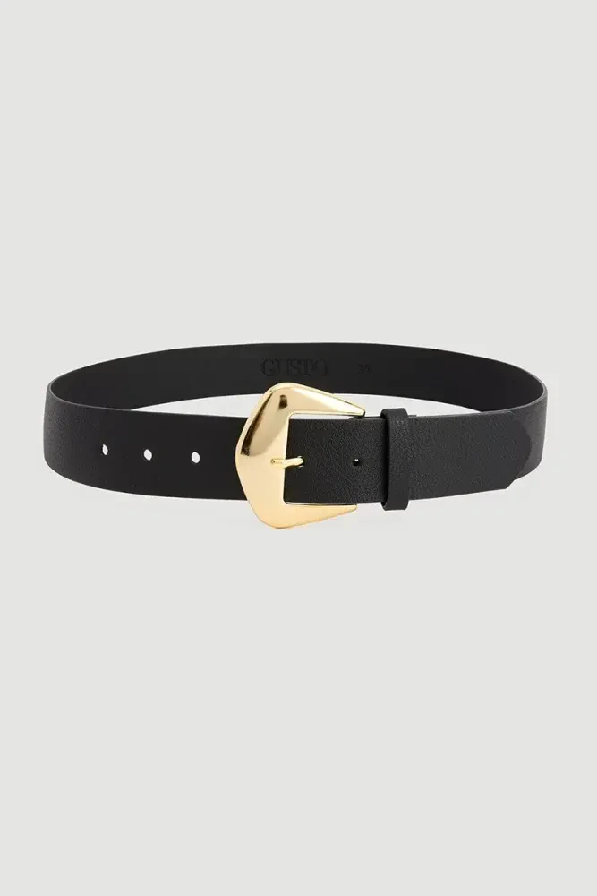 Square Buckle Belt - Black Black