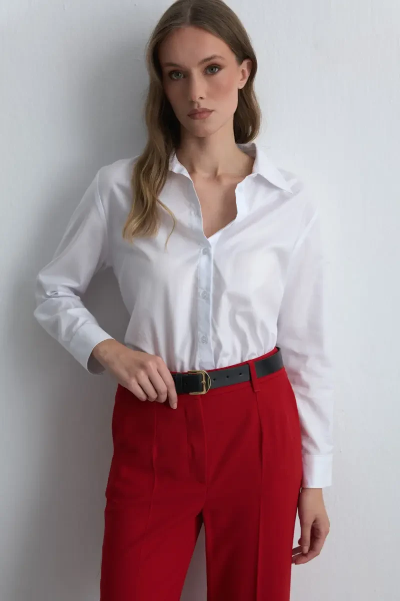 Square Buckle Leather Belt - Black - Gusto