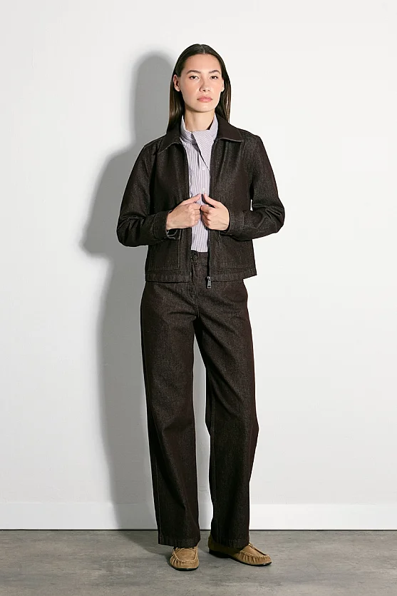 Straight Fit Denim Pantolon - Bordo - Gusto