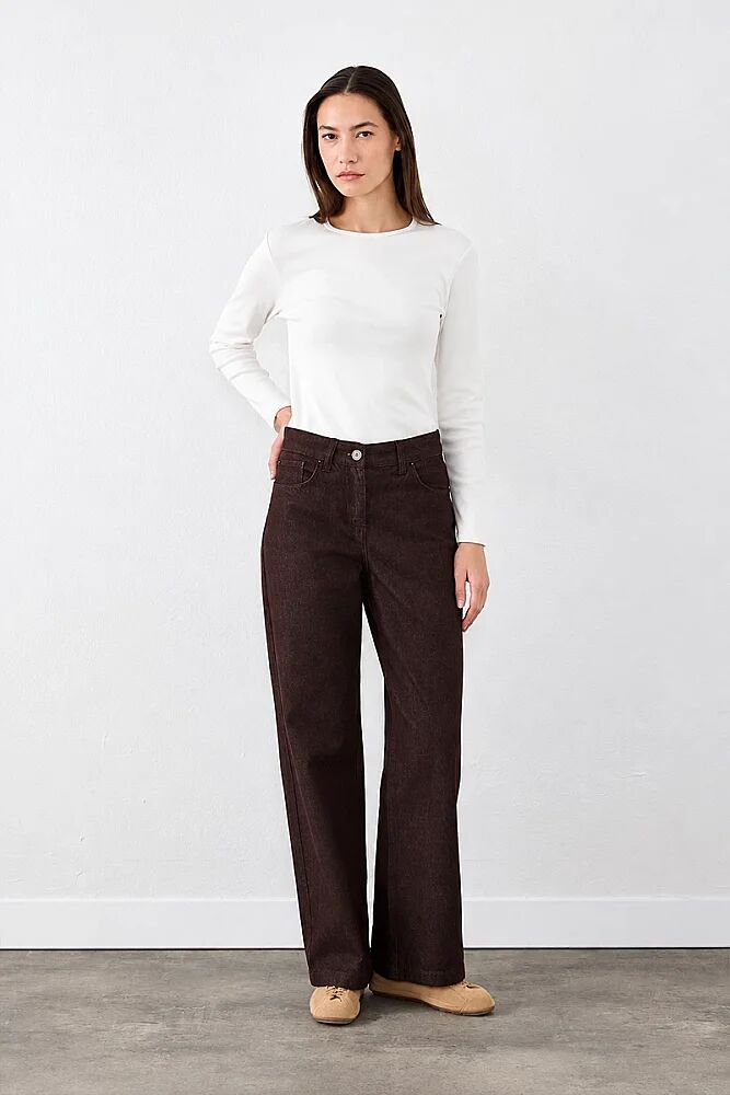 Straight Fit Denim Pantolon - Bordo - Gusto