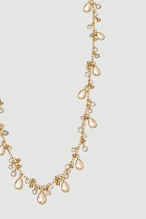 Taş Sallantılı Kolye - Gold - 2