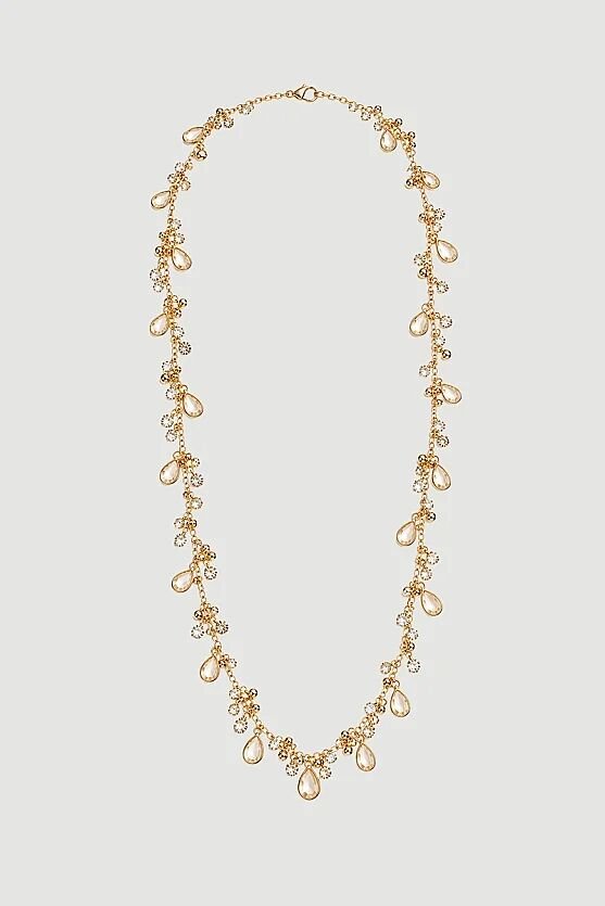 Taş Sallantılı Kolye - Gold - 1