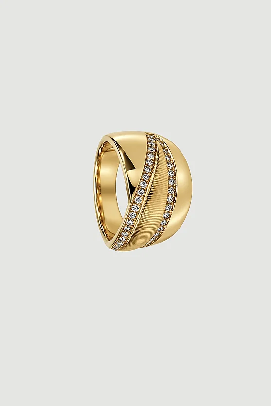 Taş Şeritli Yüzük - Gold - 2