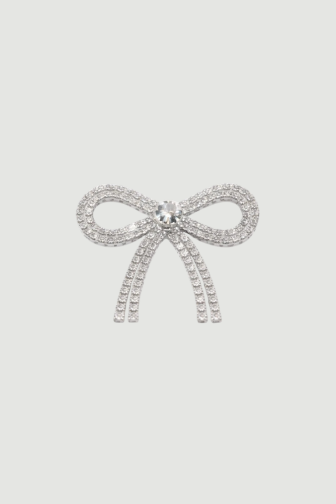 Taşlı Fiyonk Broş - Gümüş Gümüş