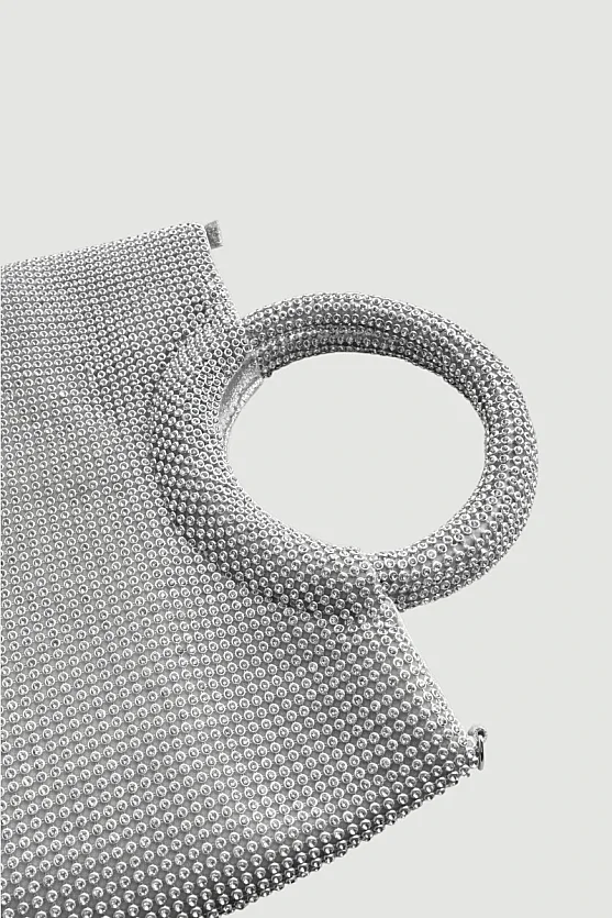 Taşlı Mini Abiye Çanta - Gümüş - Gusto