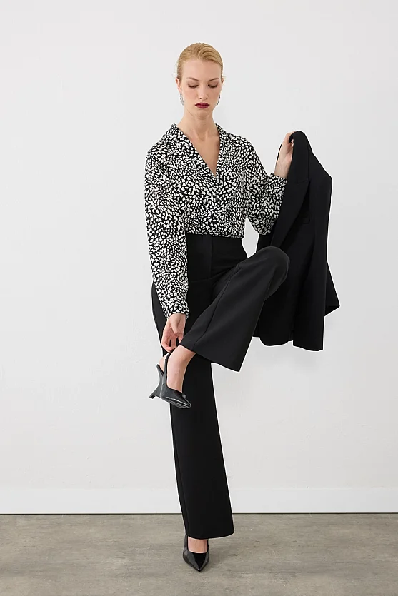 Tek Düğmeli Blazer Ceket - Siyah - Gusto
