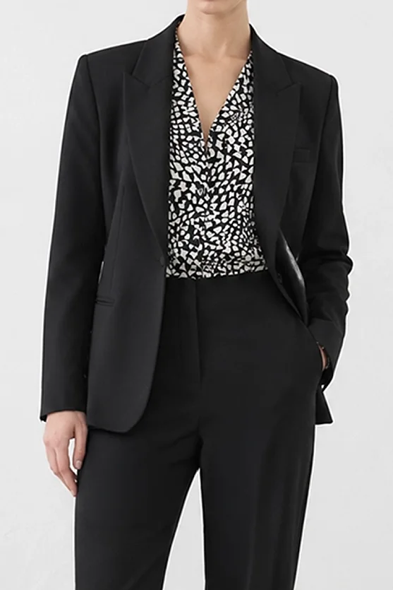 Tek Düğmeli Blazer Ceket - Siyah - Gusto