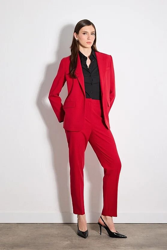 Tek Düğmeli Klasik Ceket - Kırmızı - Gusto