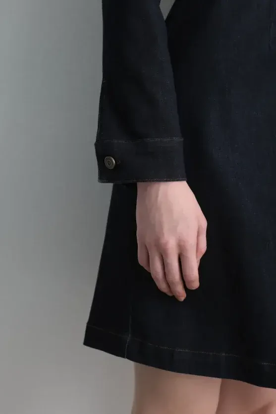 Tencel Denim Elbise - Lacivert - Gusto