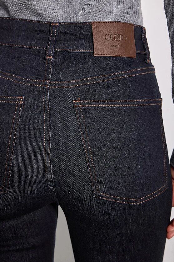 Tencel Denim Flare Pantolon - Lacivert - Gusto