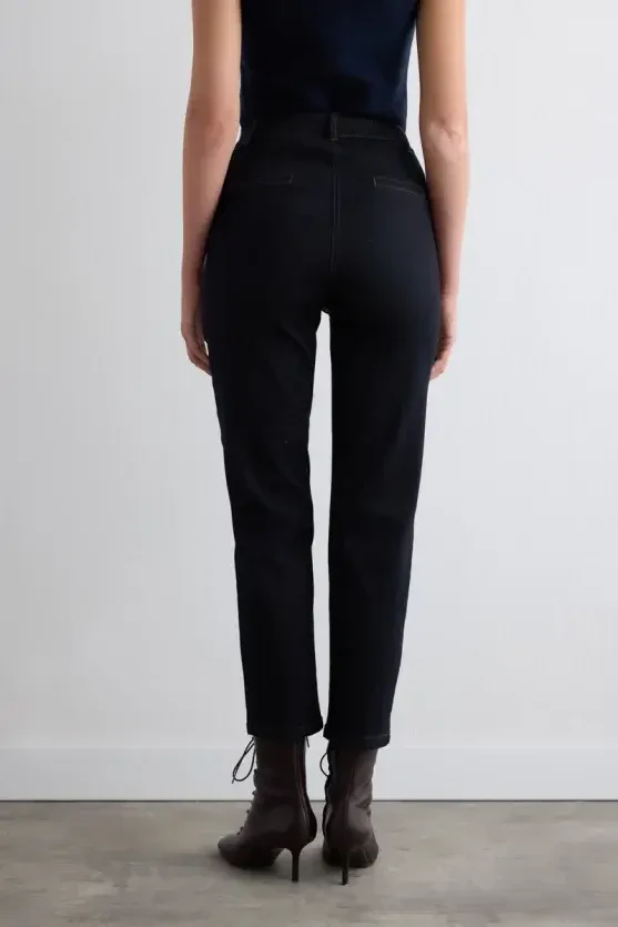 Tencel Denim Mom Pantolon - Lacivert - Gusto