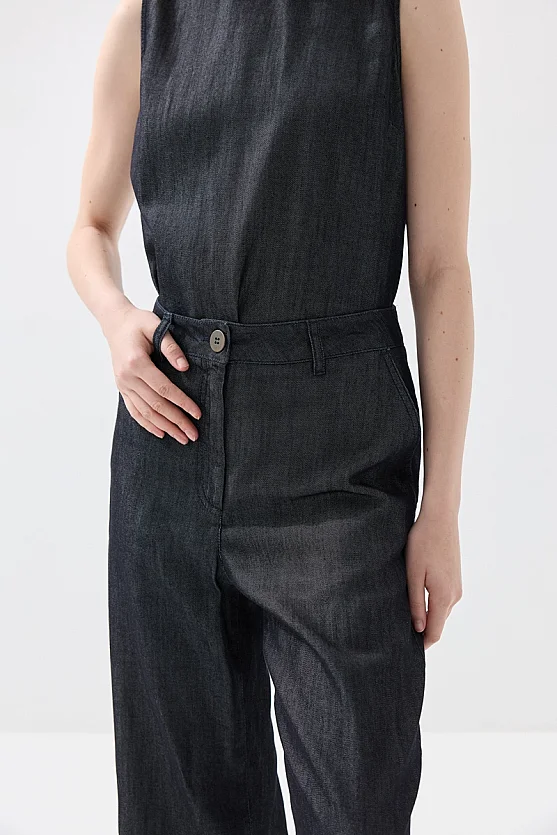 Tensel Denim Pantolon - Lacivert - Gusto