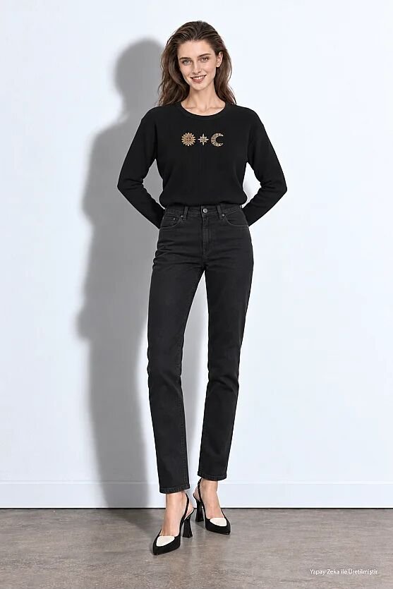 Tensel Denim Slim Pantolon - Lacivert - 1