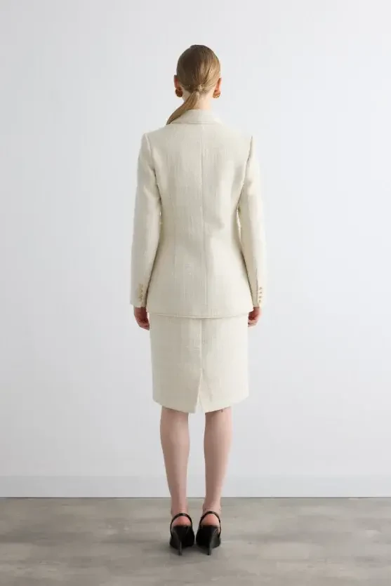 Tüvit Blazer Ceket - Ekru - Gusto