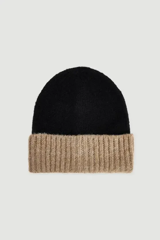 Two-Tone Beanie - Black - 1