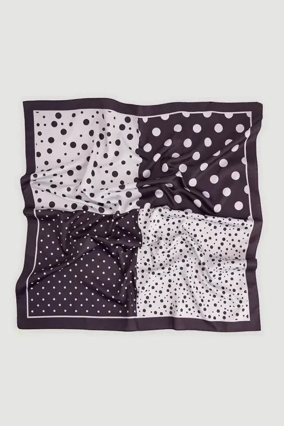 Two-Tone Polka Dot Scarf - Maroon - Gusto