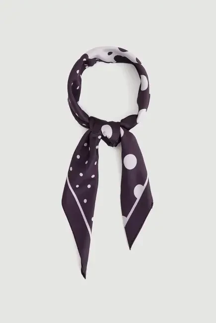 Two-Tone Polka Dot Scarf - Maroon Marroon