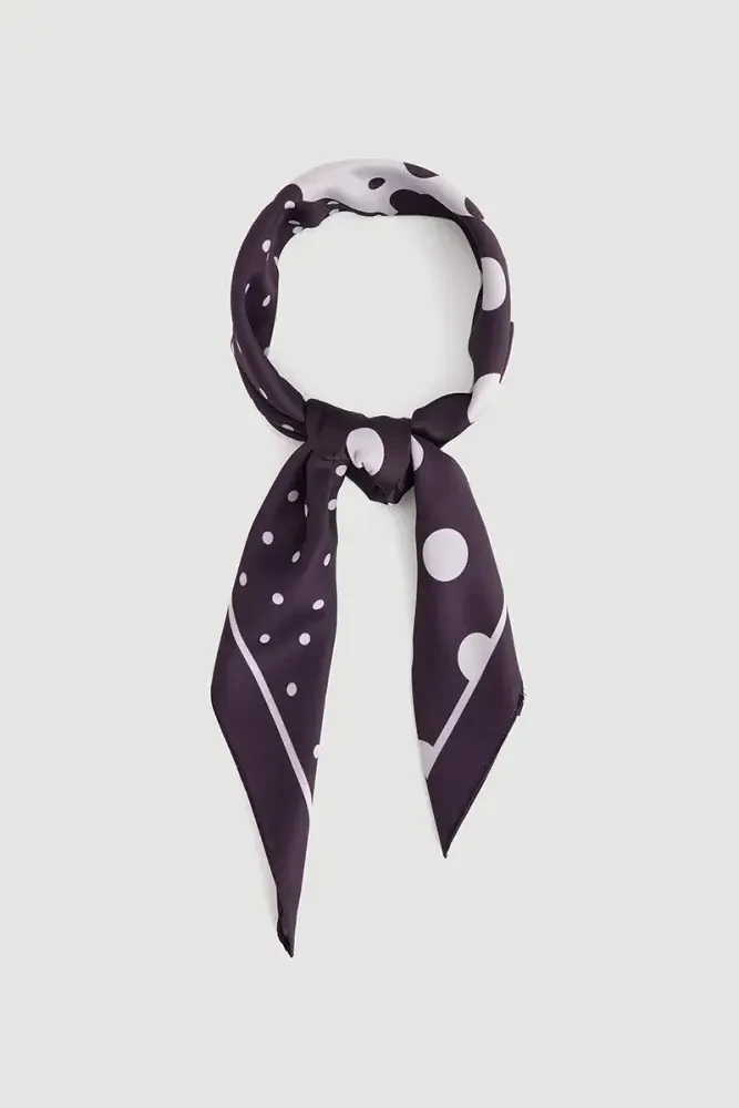 Two-Tone Polka Dot Scarf - Maroon Marroon