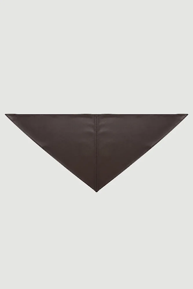 Üçgen Deri Bandana - Kahverengi Kahverengi