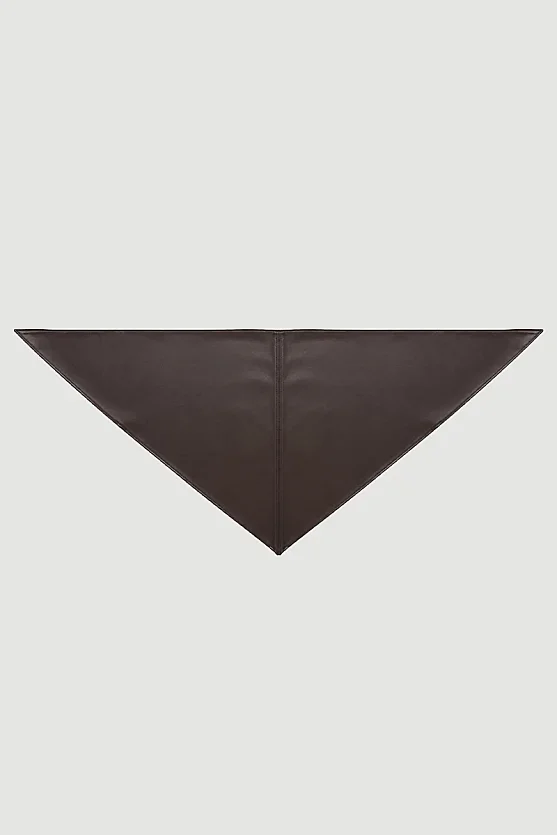 Üçgen Deri Bandana - Kahverengi - Gusto
