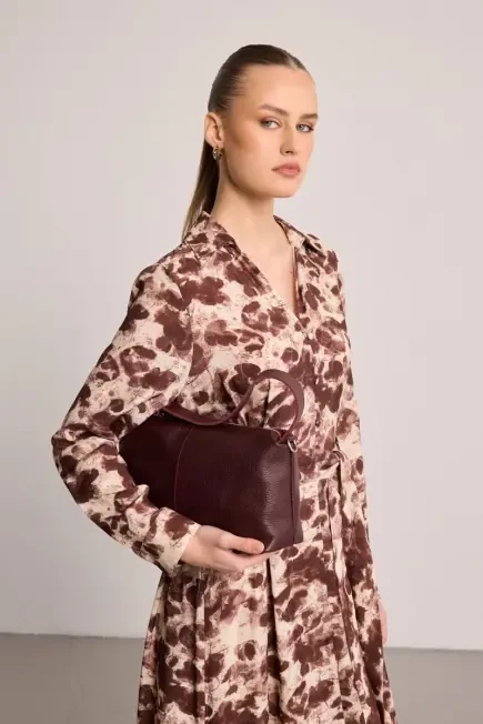 Soft Leather Bag - Burgundy Burgundy