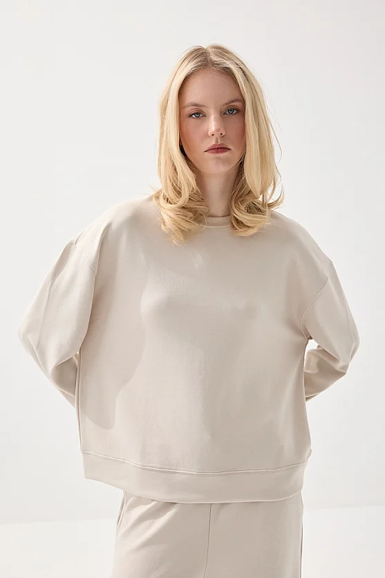 Viskon Sweatshirt - Bej - Gusto