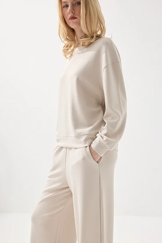 Viskon Sweatshirt - Bej - Gusto