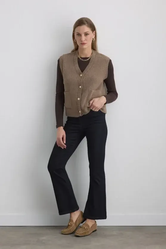 Wool Knit Vest - Mink - 3