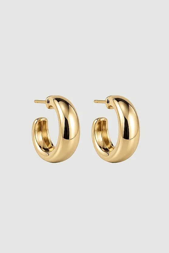 Yarım Ay Görünümlü Küpe - Gold - Gusto