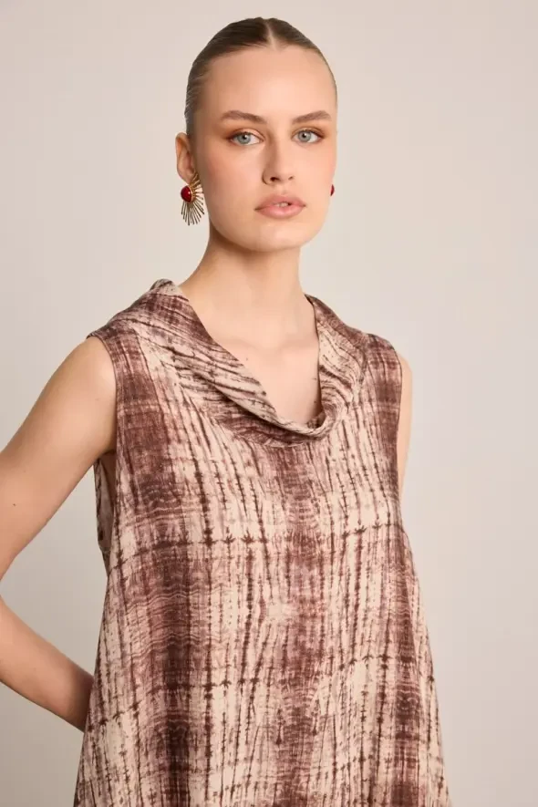 Yarım Güneş Bordo Taşlı Küpe - Gold - 1