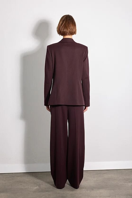 Yelekli Blazer Ceket - Bordo - Gusto