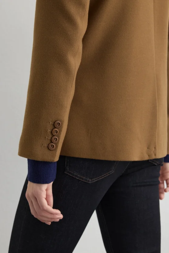 Yünlü Blazer Ceket - Camel - 8