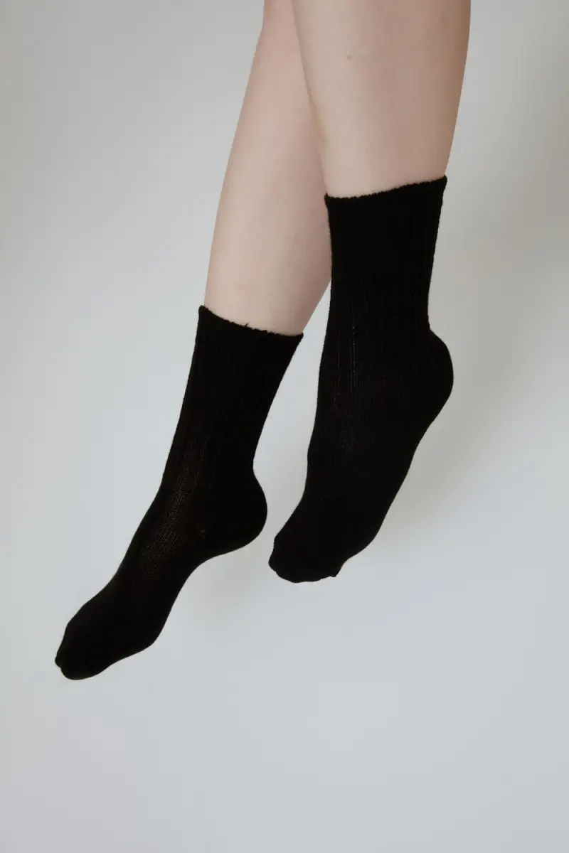 Yünlü Çorap - Siyah - 2