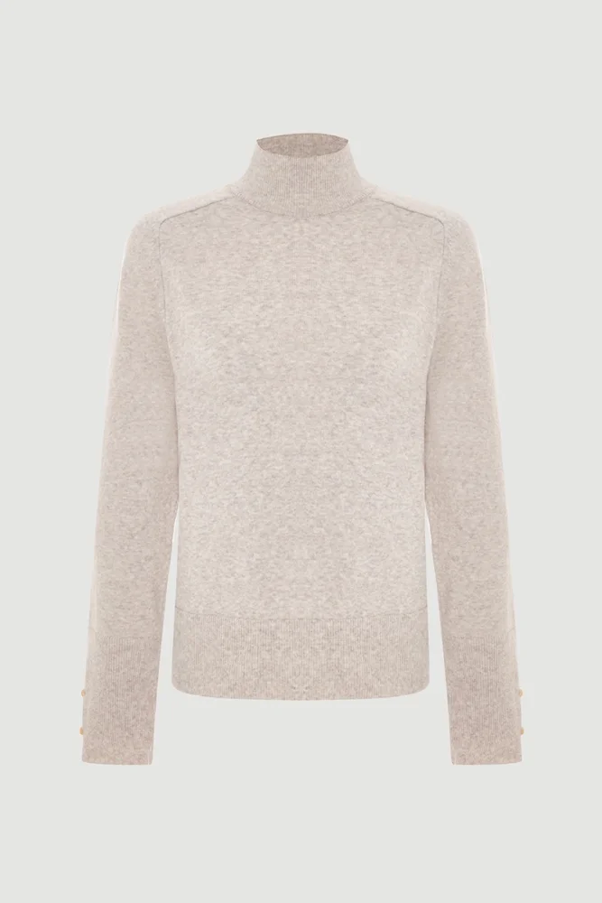 Yünlü Triko Bluz - Bej Bej