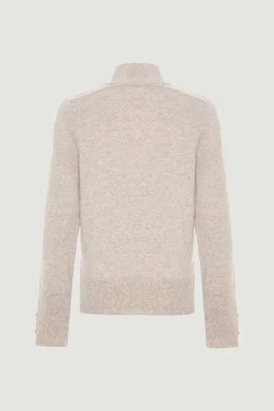 Yünlü Triko Bluz - Bej - Gusto