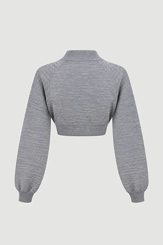 Yünlü Triko Bolero - Gri - Gusto