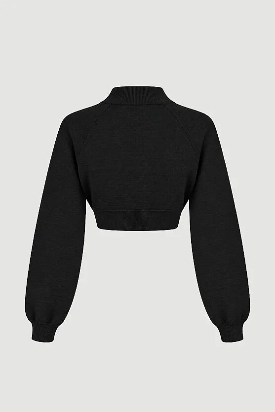 Yünlü Triko Bolero - Siyah - Gusto