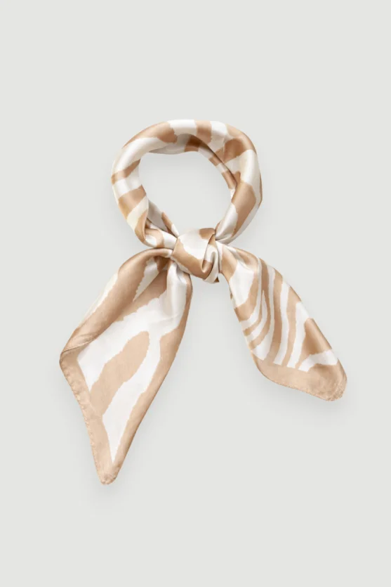 Zebra Desenli Fular - Bej - 1