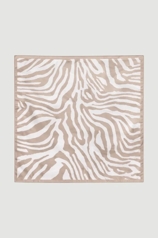 Zebra Desenli Fular - Bej - 2