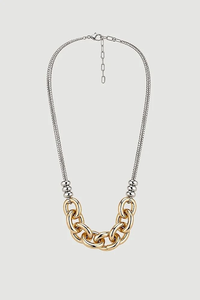 Zincir Detaylı Kolye - Gold Gold